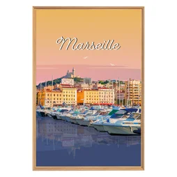 Image encadrée Port de Marseille, CEANOTHE l.65 x H.97 cm