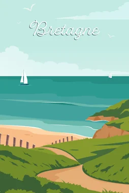 Toile imprimée Bretagne, CEANOTHE l.30 x H.45 cm