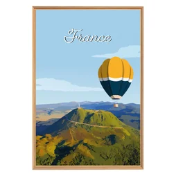 Image encadrée Mongolfière, CEANOTHE l.65 x H.97 cm