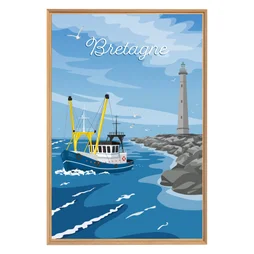 Image encadrée Port de Bretagne, CEANOTHE l.65 x H.97 cm