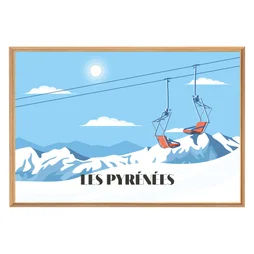 Image encadrée Pyrénées, CEANOTHE l.65 x H.97 cm