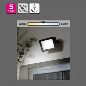 Projecteur à fixer extérieur Yonkers, LED intégrée, RGBW, 3000 lumens, connecté Enki, noir INSPIRE