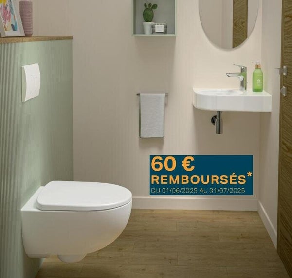 Pack WC suspendu G500 Compact Rimfree GEBERIT