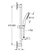 Set douchette et flexible 1 jet, GROHE Vitalio Start, chromé