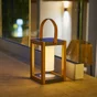 Lanterne solaire Seraphina, effet bois H. 31 cm, 40 Lumen, blanc chaud, LUMISKY