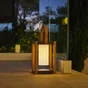 Lanterne solaire Seraphina, effet bois H. 31 cm, 40 Lumen, blanc chaud, LUMISKY