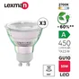 Ampoule led reflecteur gu10 2,5w=50w 450lm 100d 2700k classe a lot de 3 LEXMAN