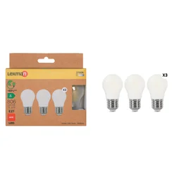 Ampoule led spherique e27 3,8w=60w 806lm depolie 2700k classe a lot de 3 LEXMAN