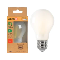Ampoule led standard e27 3w=40w 470lm depolie 2700k classe a LEXMAN