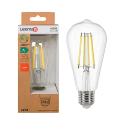 Ampoule led edison verre e27 3w=40w 470lm claire 4000k classe a LEXMAN