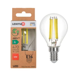 Ampoule led spherique e14 3w=40w 470lm claire 4000k classe a LEXMAN