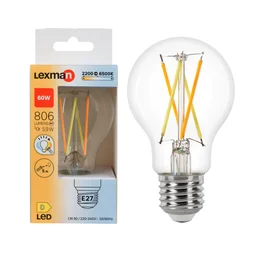 Ampoule led standard E27 5,9w=60w 806lm claire 2200 à 6500K cct/dim tout en 1 LEXMAN