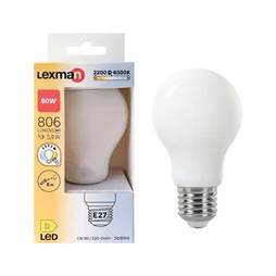 Ampoule led standard E27 5,9w=60w 806lm depolie 2200 à 6500K cct/dim tout en 1 LEXMAN