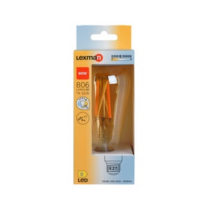 Ampoule led Edison E27 5,9w=60w 806lm ambre 2200 à 5500K cct/dim tout en 1 LEXMAN