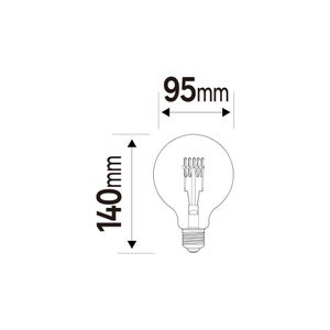 Ampoule led globe 95mm e27 7,3w=60w 806lm 2700k spirale h ambre LEXMAN