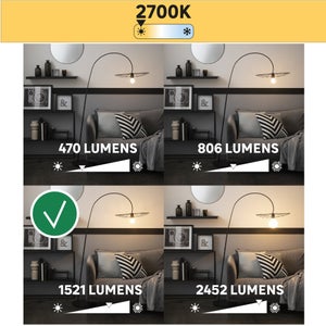 Ampoule led standard verre e27 7,2w=100w 1521lm claire 2700k classe a LEXMAN