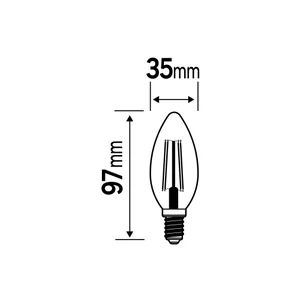Ampoule led flamme lisse e14 2w=25w 255lm claire 4000k classe a LEXMAN