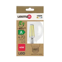 Ampoule led globe 80mm e27 3w=40w 470lm claire 4000k classe a LEXMAN