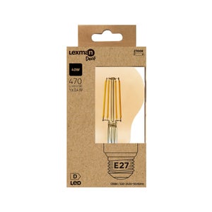 Ampoule led standard e27 4,2w=40w 470lm 2700k ambre LEXMAN