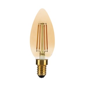 Ampoule led flamme e14 4w=40w 470lm 2700k ambre LEXMAN