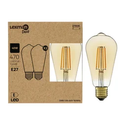 Ampoule led edison e27 4,2w=40w 470lm 2700k ambre lot de 2 LEXMAN