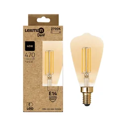 Ampoule led edison e14 4,2w=40w 470lm 2700k ambre LEXMAN