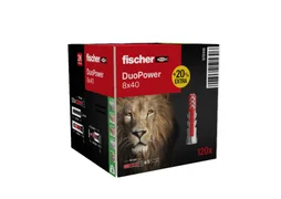 Lot de 120 Chevilles DuoPower 8x40 +20% FISCHER, Ø8 x L.40 mm
