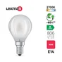 Ampoule led sphérique E14 3,8w=60w 806lm dépolie 2700k classe A LEXMAN