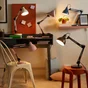 Lampe bureau ennis e27 h55 metal blanc inspire