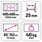 Support TV fixe 60 charge maximal 40 kg LEXMAN