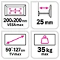 Support TV fixe 50 charge maximal 35 kg LEXMAN