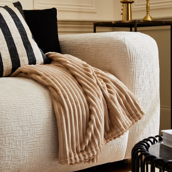 Plaid Lena, taupe trench 5 l.130 x L.170 cm INSPIRE 