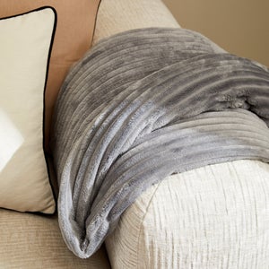 Plaid Lena, gris l.200 x L.220 cm INSPIRE