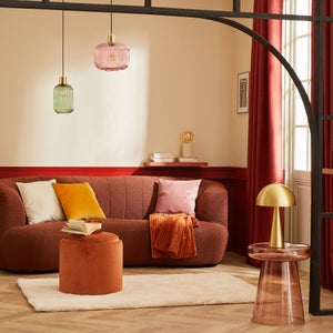 Plaid Lena, orange l.200 x L.220 cm INSPIRE