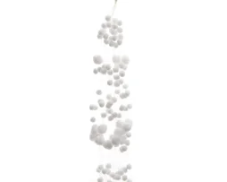 Guirlande intérieur boule de Noël polyester blanc 135x4cm