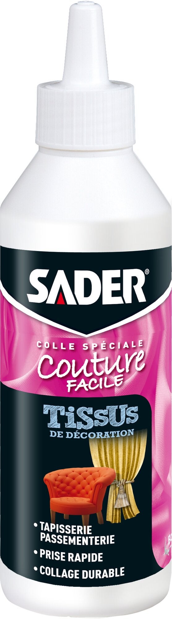 Colle d'assemblage couture/tissus deco sader biberon 250ml