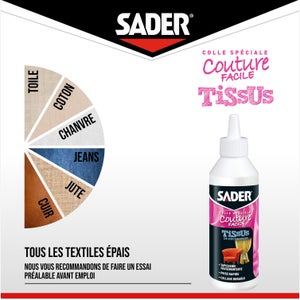 Colle d'assemblage couture/tissus deco sader biberon 250ml