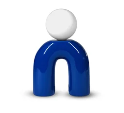 Lampe Pop U, céramique, bleu, G9