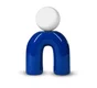 Lampe Pop U, céramique, bleu, G9