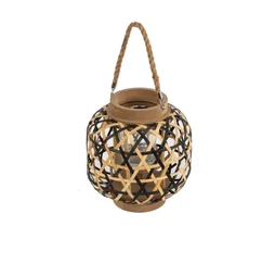 Lanterne bamboo natural black d25h26
