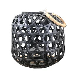 Lanterne bambou loko noire d24.5xh25