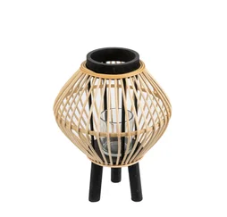 Lanterne bamboo natural black d30h40