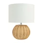 Lampe cartu e27 h16 rattan + abat jour lin naturel inspire