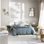 Lampe cartu e27 h16 rattan + abat jour lin naturel inspire
