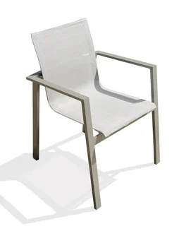 Fauteuil de jardin en aluminium, DCB GARDEN Miami, kaki