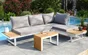 Salon de jardin en aluminium, DCB GARDEN Tokyo, 4 personnes, blanc