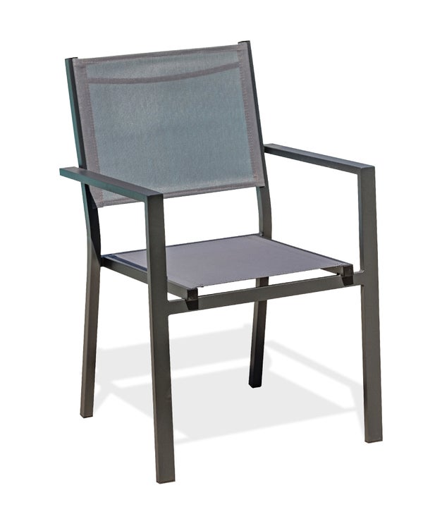 Fauteuil de jardin en aluminium, DCB GARDEN Tolede, gris/argent