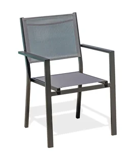 Fauteuil de jardin en aluminium, DCB GARDEN Tolede, gris/argent