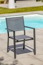 Fauteuil de jardin en aluminium, DCB GARDEN Tolede, gris/argent