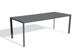 Table de jardin aluminium, DCB GARDEN Meet, 200 x 90 cm, gris